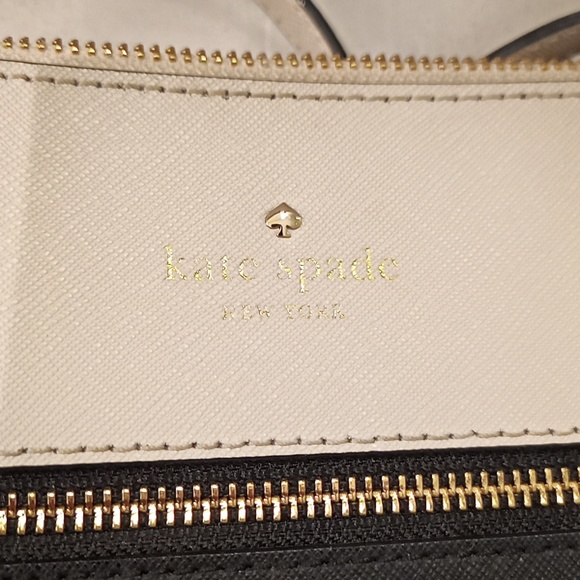 Kate Spade Black Ivory Saffiano Leather Crossbody Bag gold hardware - Picture 3 of 6